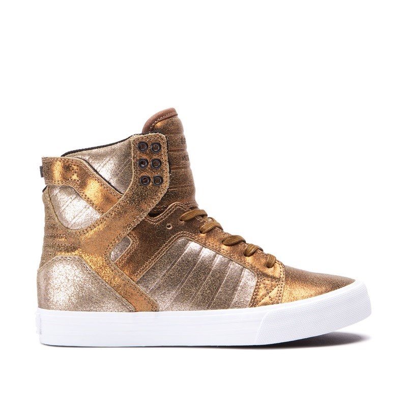 Supra Skytop - Γυναικεια Sneakers Ψηλα - Χρυσο Χρωμα (GR2035)